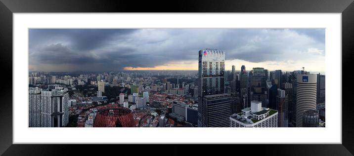 Singapore Stormy City Framed Mounted Print by Sonny Ryse