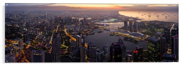 Singapore sunrise aerial Acrylic by Sonny Ryse