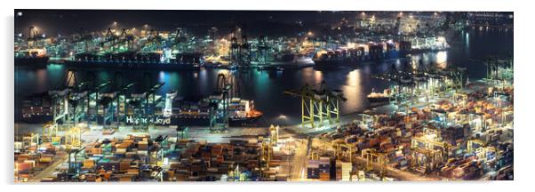 Singapore Tanjong Pagar Docks at night 2 Acrylic by Sonny Ryse