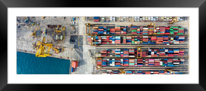 Tanjong Pagar Docks singapore from above aerial Framed Mounted Print by Sonny Ryse