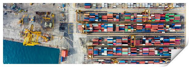 Tanjong Pagar Docks singapore from above aerial Print by Sonny Ryse