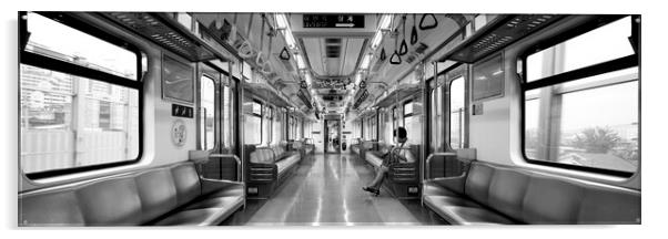 Seoul metro black and white Acrylic by Sonny Ryse