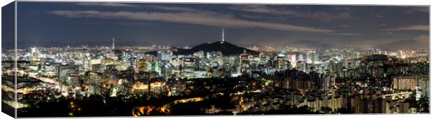 Seoud Cityscape at night south korea Canvas Print by Sonny Ryse