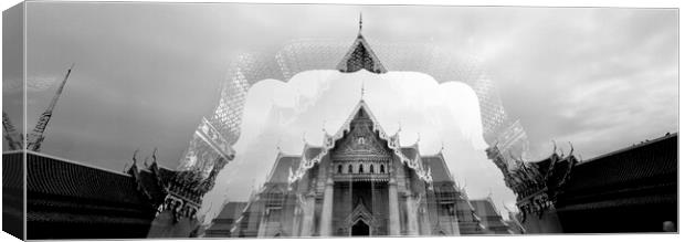 Marble Temple in Bangkok Canvas Print by Sonny Ryse
