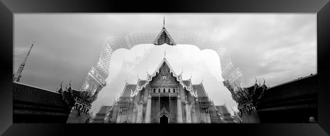 Marble Temple in Bangkok Framed Print by Sonny Ryse
