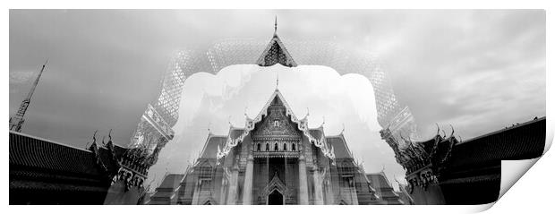 Marble Temple in Bangkok Print by Sonny Ryse