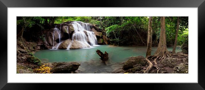 Huai Mae Khamin Falls - Thailand Framed Mounted Print by Sonny Ryse
