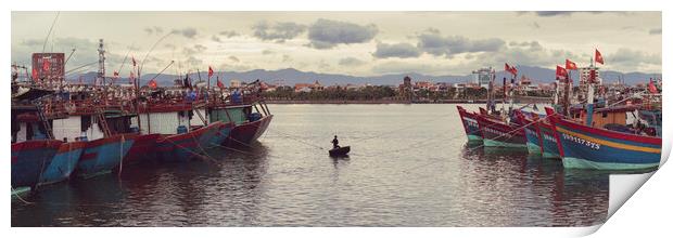 Thailand fishing boatstif Print by Sonny Ryse