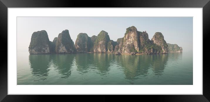 Ha Long Bay pinnacles Vietnam Framed Mounted Print by Sonny Ryse