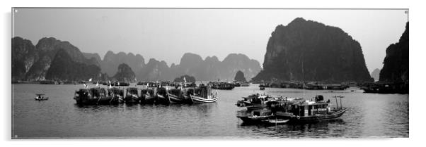 Ha Long Bay fishing boats Vietnam Acrylic by Sonny Ryse