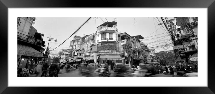 Hanoi Street Scene Vietnam Framed Mounted Print by Sonny Ryse