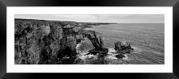 Green Bridge Wales Cliffs Framed Mounted Print by Sonny Ryse