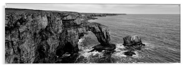 Green Bridge Wales Cliffs Acrylic by Sonny Ryse