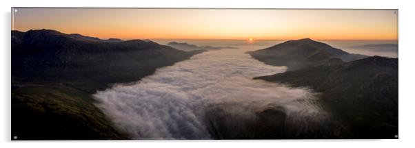 Snowdonia Wales sunrise cloud inversion Acrylic by Sonny Ryse