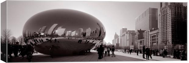 Cloud Gate Chicago USA Black and White Canvas Print by Sonny Ryse