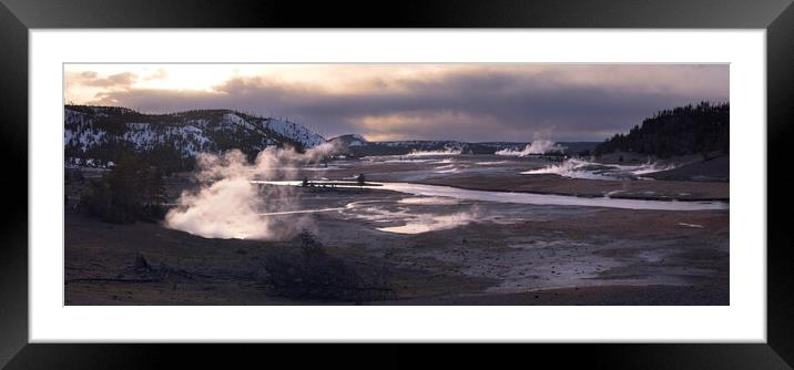 Lower Geyser Valley Yellostone National Park USA Framed Mounted Print by Sonny Ryse