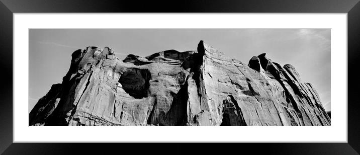 Monument Valley Mountain Black and White Framed Mounted Print by Sonny Ryse