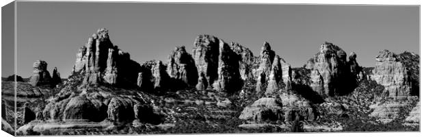 Sedona Mountains Black and white USA Canvas Print by Sonny Ryse