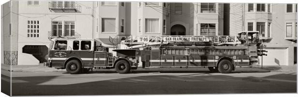 San Francisco Fire Truck USA Canvas Print by Sonny Ryse