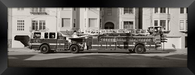 San Francisco Fire Truck USA Framed Print by Sonny Ryse