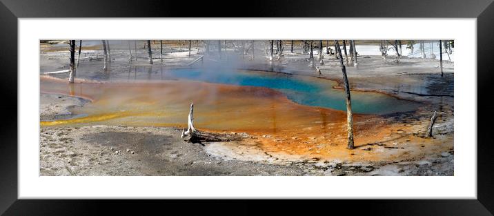 Yellowstone National Park hot spring Framed Mounted Print by Sonny Ryse