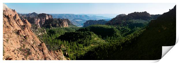 Zion National Park valleys USA Print by Sonny Ryse