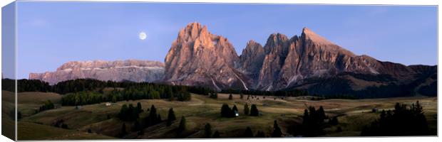 Alp di Suisse Seiser Alm Aline Meadow Sassopiatto sunset Italian Canvas Print by Sonny Ryse