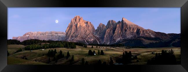 Alp di Suisse Seiser Alm Aline Meadow Sassopiatto sunset Italian Framed Print by Sonny Ryse