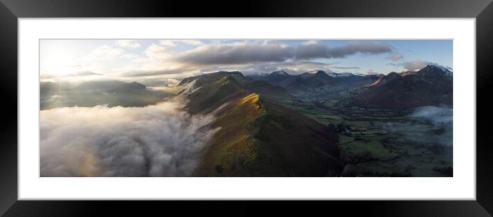 Cat Bells on a misty winter morning Lake District Framed Mounted Print by Sonny Ryse