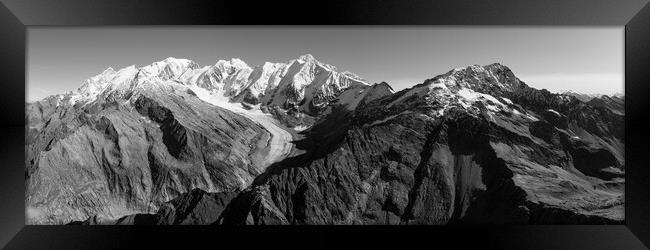 Mont Blanc Black and white france Framed Print by Sonny Ryse
