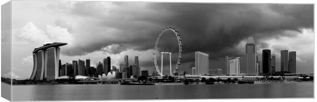 Singapore Stormy Skyline Canvas Print by Sonny Ryse