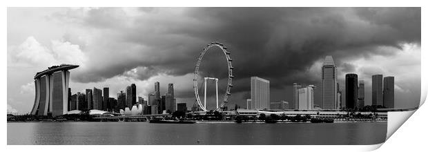 Singapore Stormy Skyline Print by Sonny Ryse
