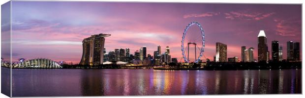 Singapore Skyline Sunset 2 Canvas Print by Sonny Ryse