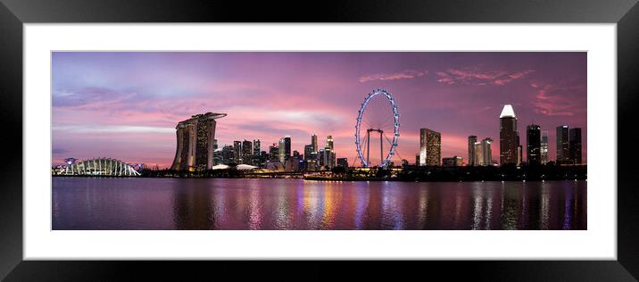 Singapore Skyline Sunset 2 Framed Mounted Print by Sonny Ryse