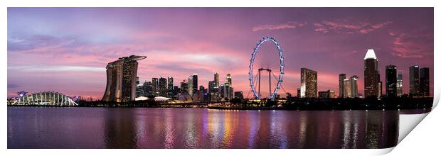 Singapore Skyline Sunset 2 Print by Sonny Ryse