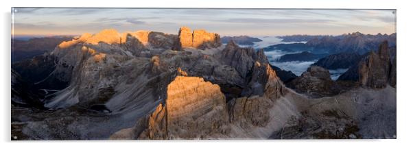 Tre Cime di Lavaredo Dolomites Italy at sunset Acrylic by Sonny Ryse