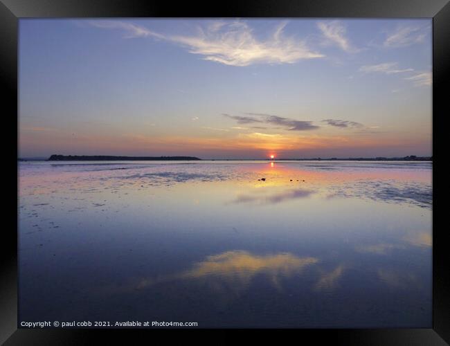 Captivating Sunset Over Poole Harbour Framed Print by paul cobb