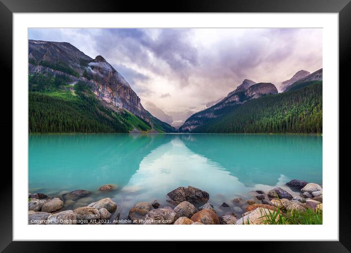 Lake Louise, Banff National park, Canada Framed Mounted Print by Delphimages Art