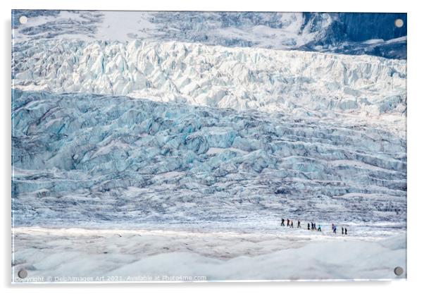 Icewalk on Athabasca glacier, Columbia icefield Acrylic by Delphimages Art