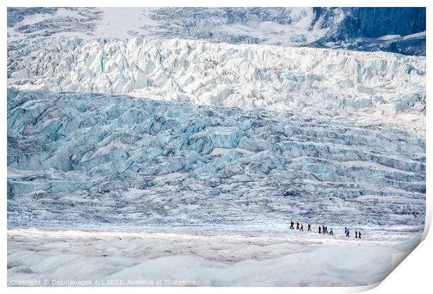 Icewalk on Athabasca glacier, Columbia icefield Print by Delphimages Art