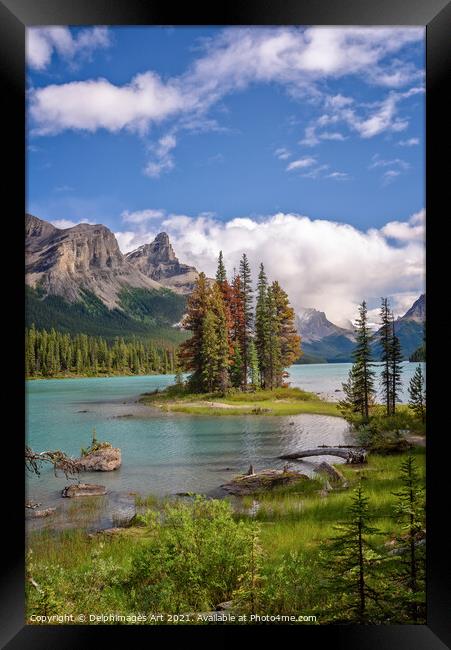 Maligne lake, Jasper National Park, Alberta Canada Framed Print by Delphimages Art