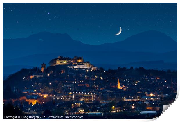 Stirling Castle Starry Sky Print by Craig Doogan