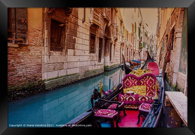Venice gondola Framed Print by Maria Vonotna