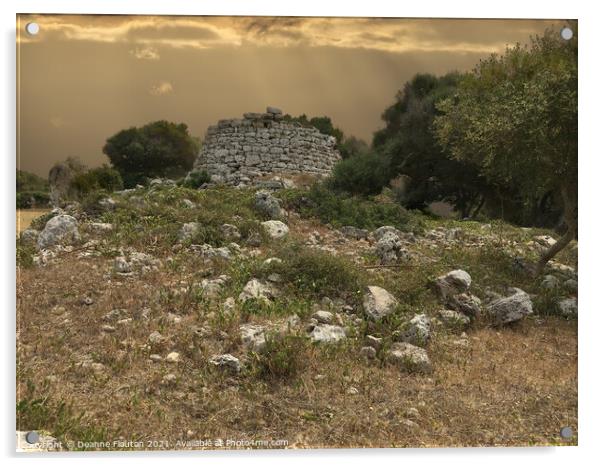 Talayot Site Menorca Acrylic by Deanne Flouton