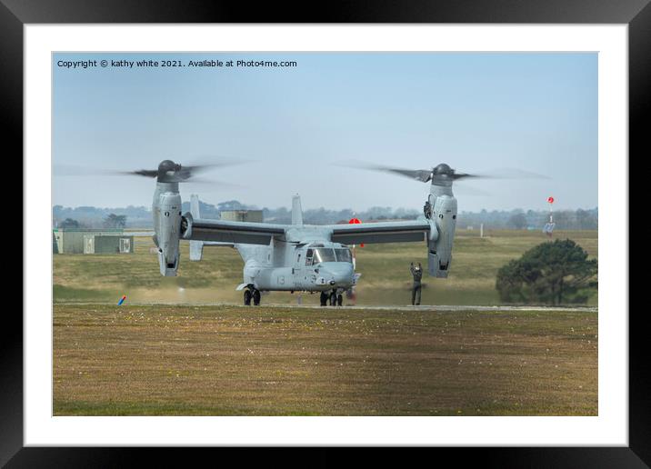 Bell Boeing V-22 Osprey Helicopter   Framed Mounted Print by kathy white
