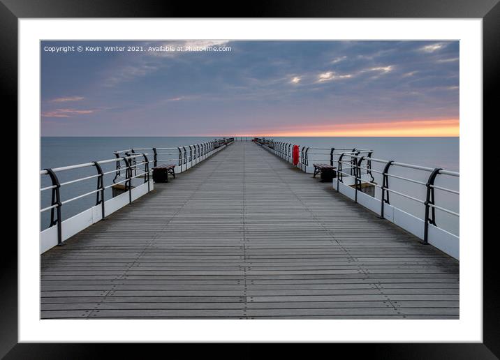 Saltburn Pier at sunrise Framed Mounted Print by Kevin Winter