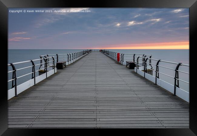 Saltburn Pier at sunrise Framed Print by Kevin Winter