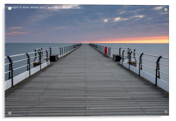 Saltburn Pier at sunrise Acrylic by Kevin Winter