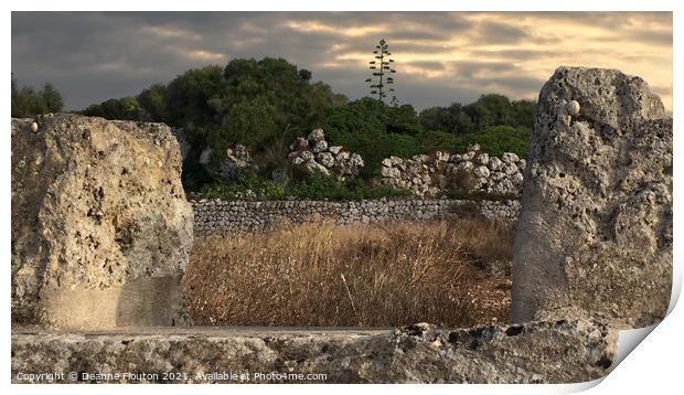 Stone Walls Menorca Print by Deanne Flouton