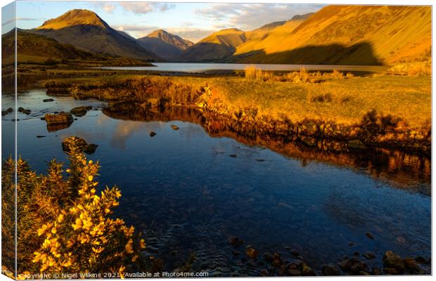 Wastwater Golden Hour Canvas Print by Nigel Wilkins